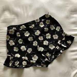 Black Shorts with Flowers